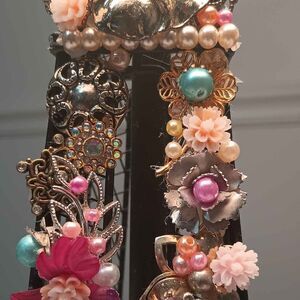 PARIS - EIFFEL TOWER LAMP - UPCYCLED WITH JEWELRY AND HANDMADE RESIN CHARMS